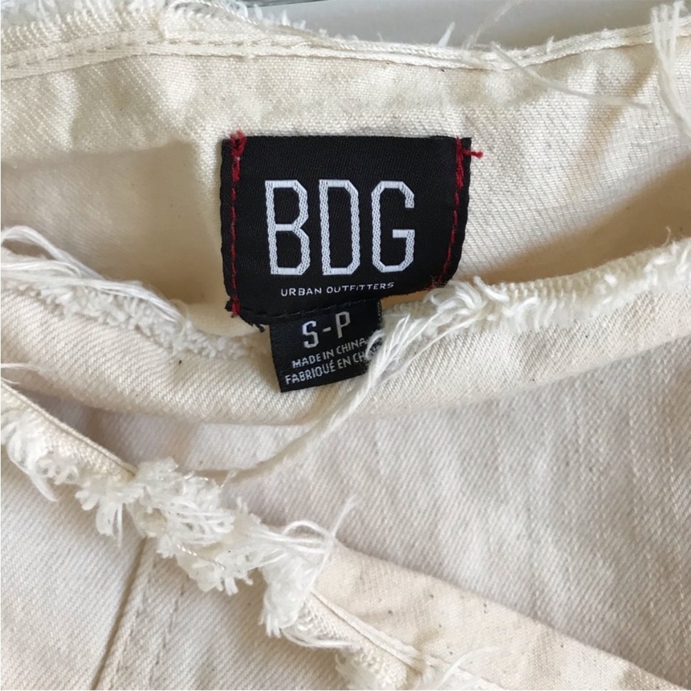Cream Frayed Wrap Skirt raw edge BDG/UO - Picture 4 of 7